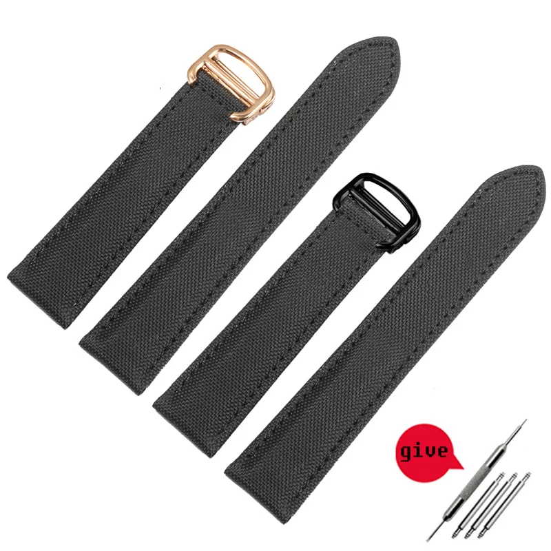 Cinturino Da Uomo In Nylon Di Qualità Per Cartier Watch Tank Series Accessori Con Fibbia Pieghevole Catena Di Orologi In Tela Traspirante Impermeabile