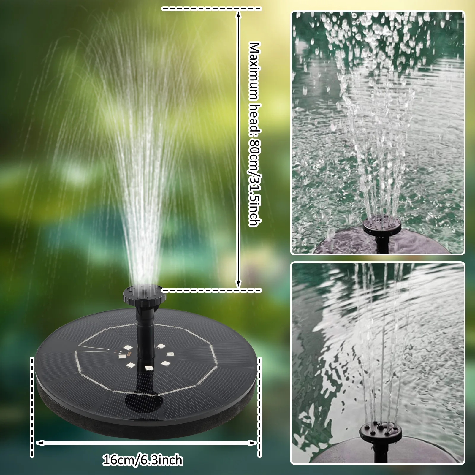 Colorful Solar Fountain 1W/2.5W Floating Bird Bath Garden Pool Pond Solar Water Fountain Pump for Garden Decoration Outdoor solar fountain,solar fountain pump,water fountain,solar water pump,garden pond fountain,bird bath,bird bath supplies