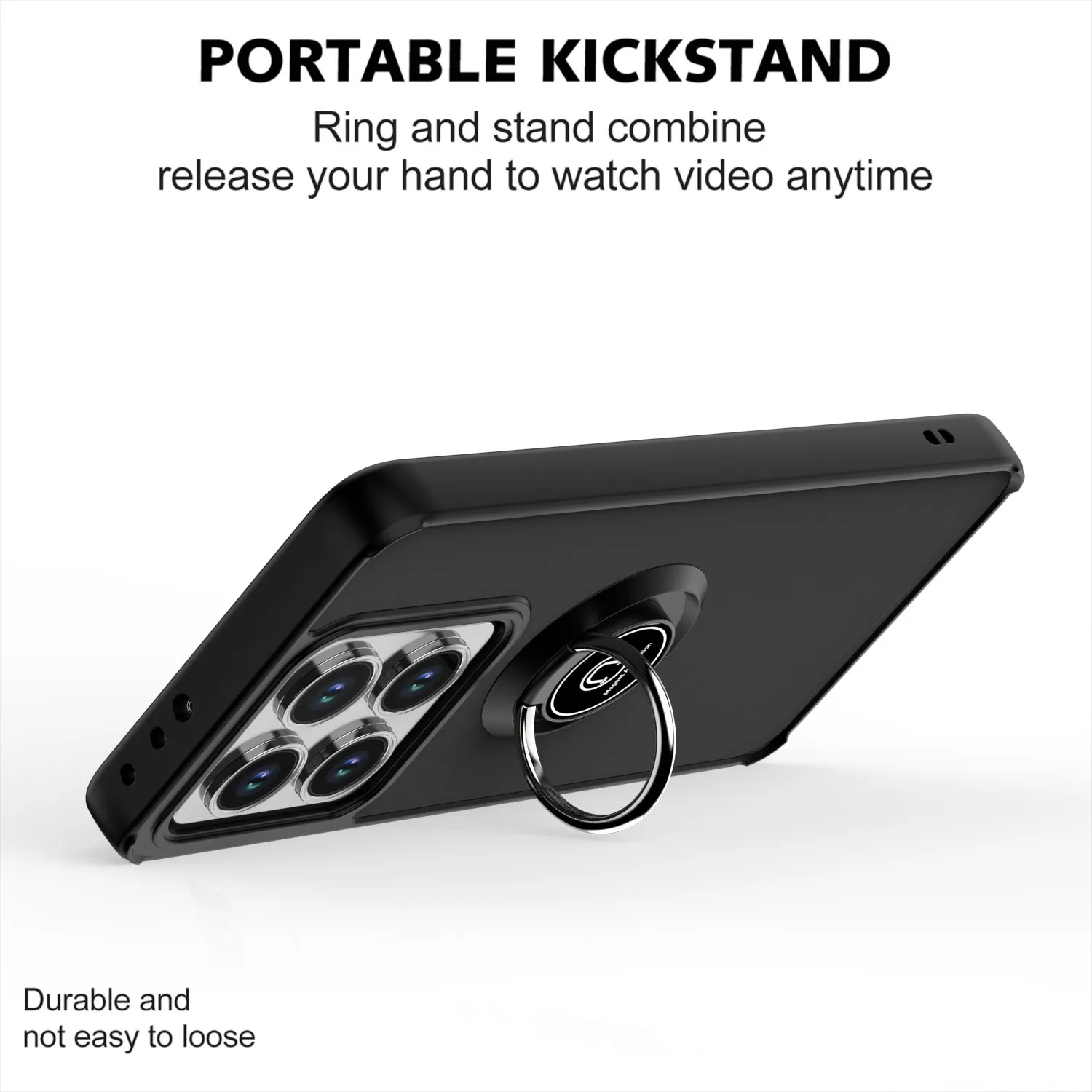 Armor Matte Shockproof Case with Ring Magnetic Stand Holder