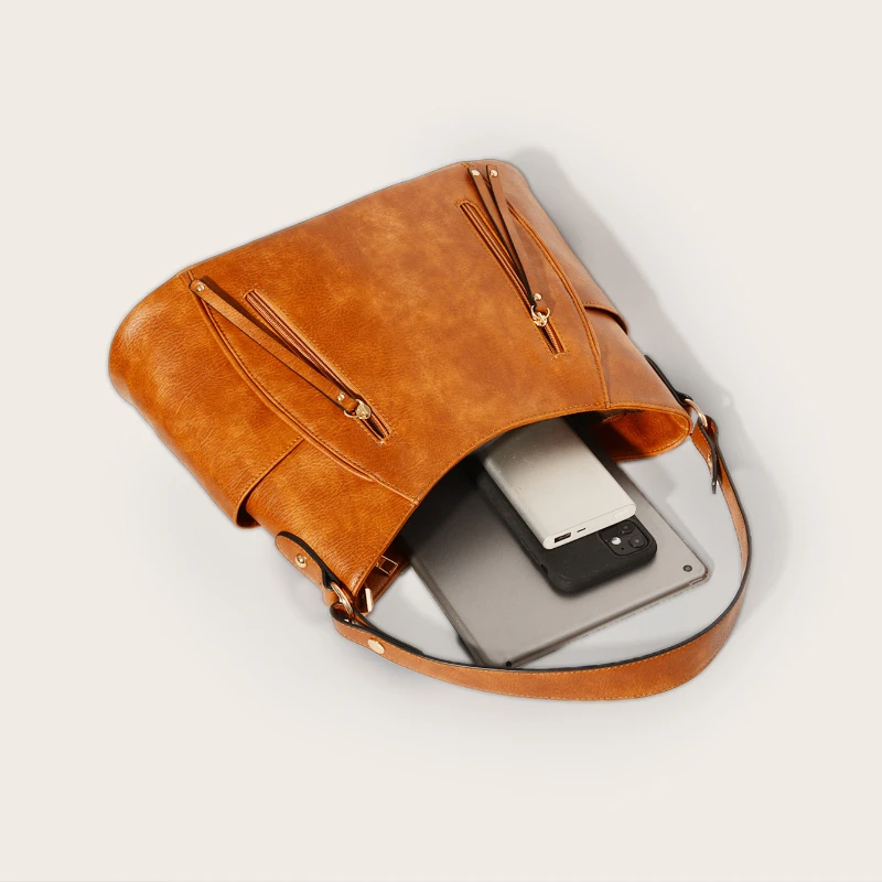 2023 New Fashion High Quality  Retro Handheld Free Shipping Tassel Double Zipper PU Handbags Crossbody  Women Bag