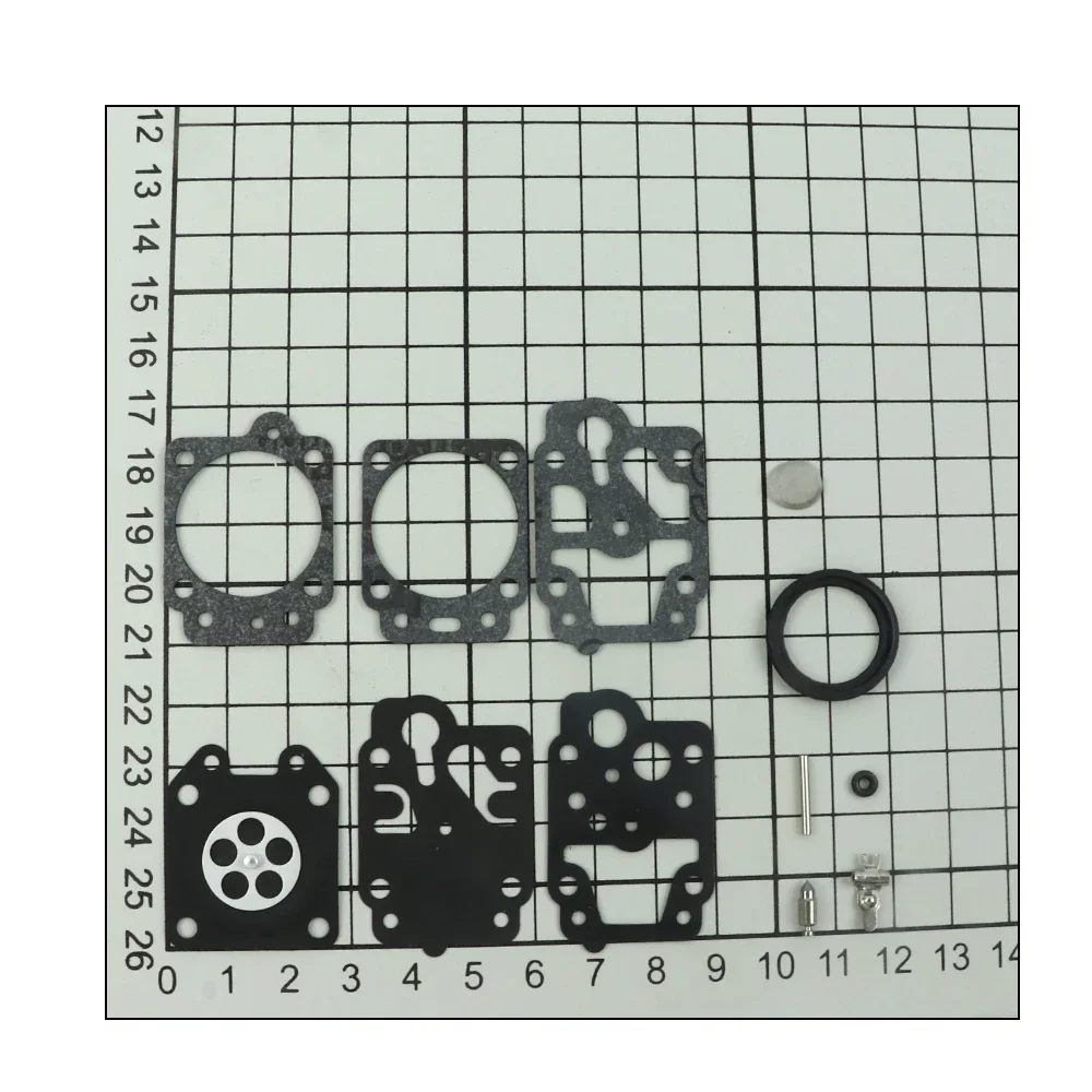 10pcs Carb Carburetor Gasket Needle Repair Rebuild Diaphragm for Walbro K20-WYJ Echo Husqvarna Toro Ryobi Homelite Trimmer