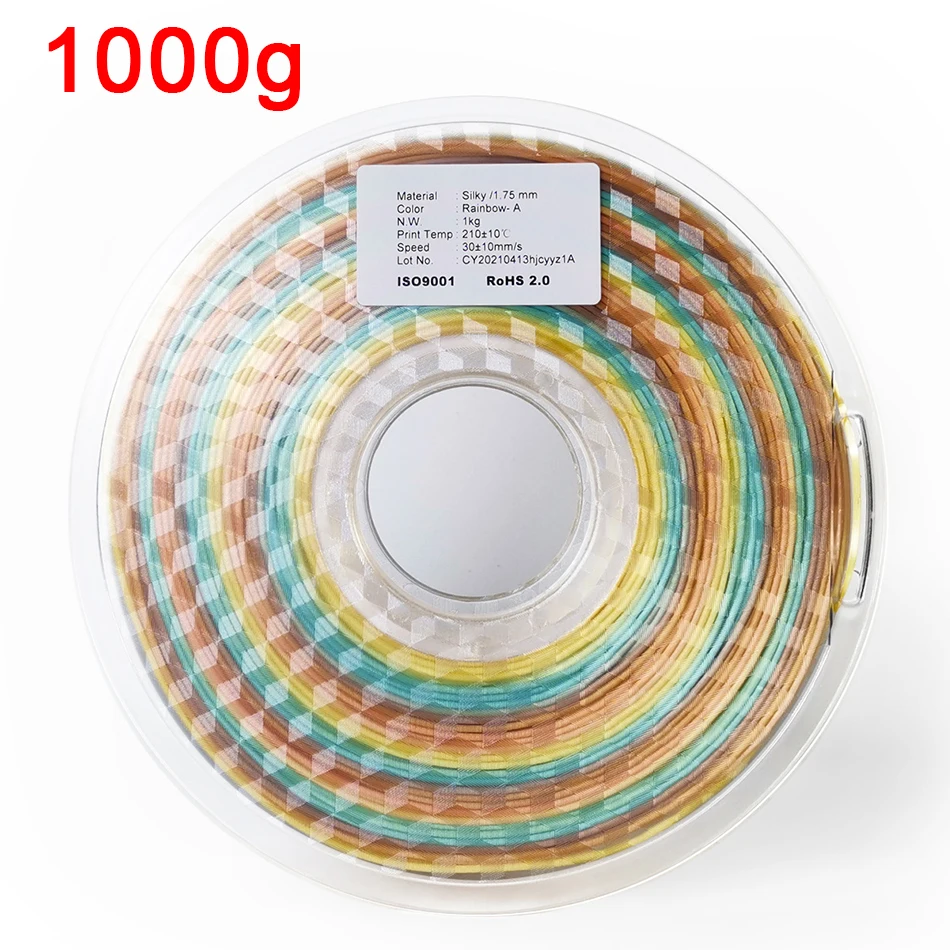 Silk PLA Rainbow 3d Printer Filament 1.75mm  Silky Rich Luster 3D PenPrinting Materials Like Multicolor Ramdon Print Material best plastic for 3d printing 3D Printing Materials