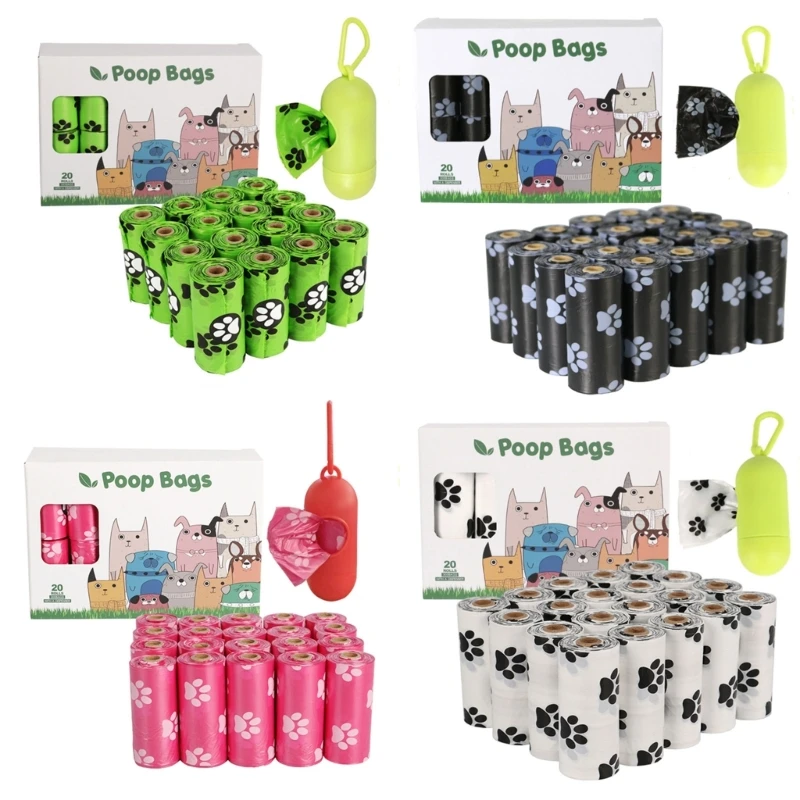 16 Rolls Biodegradable Dog Poop Bags Eco Friendly Leak Proof with Poop