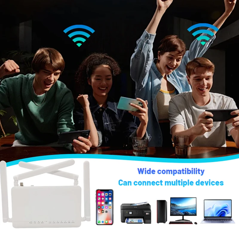 Dual band 2.4g, 5G, 4GE without voice port with catv and remote control, four antenna ultra stable network APC interface