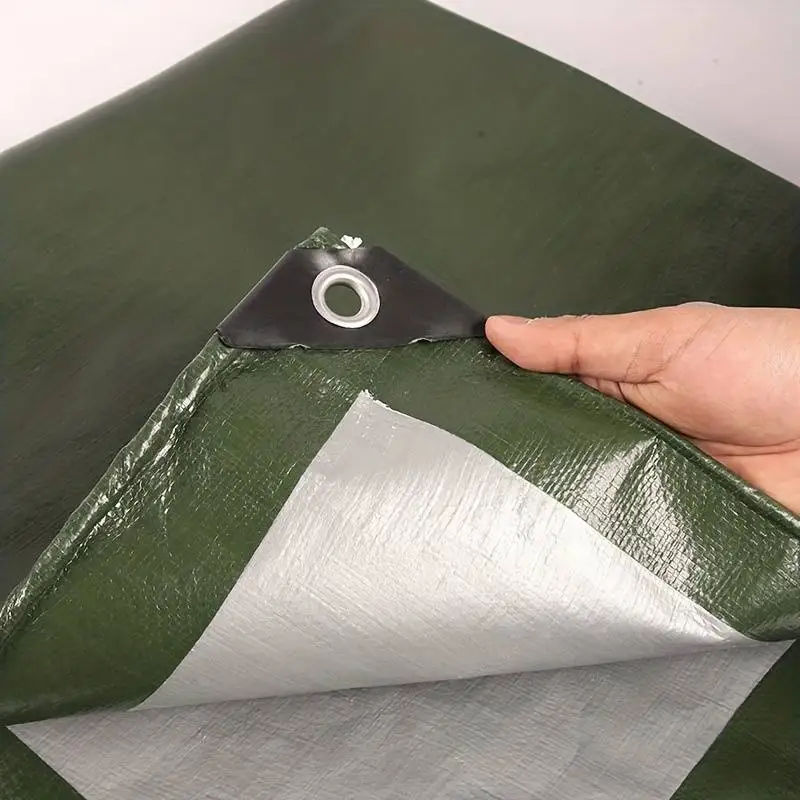 Waterproof Tarp 2m*2 2&times;3 3*3 3&times;4m Green Silver Tarpaulin Rain Cover Canopy Awning Uv Block Car Awning Sun Shade Camping Fishing