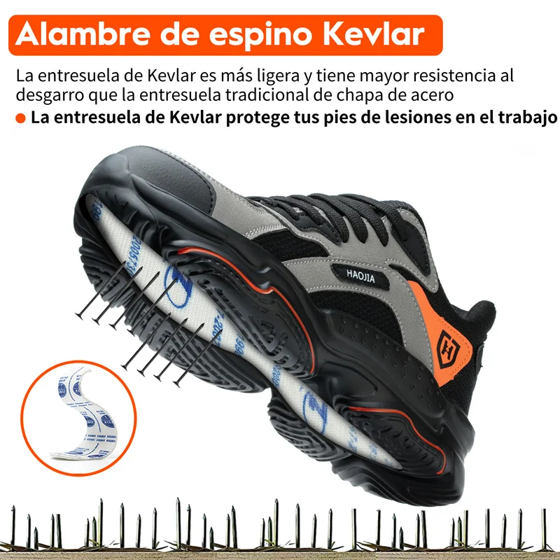 Work Sneakers for Men Safety Shoes Anti-smash Anti puncture Indestructible shoes Breathable comfort Steel Toe Protection Shoes - Image 4