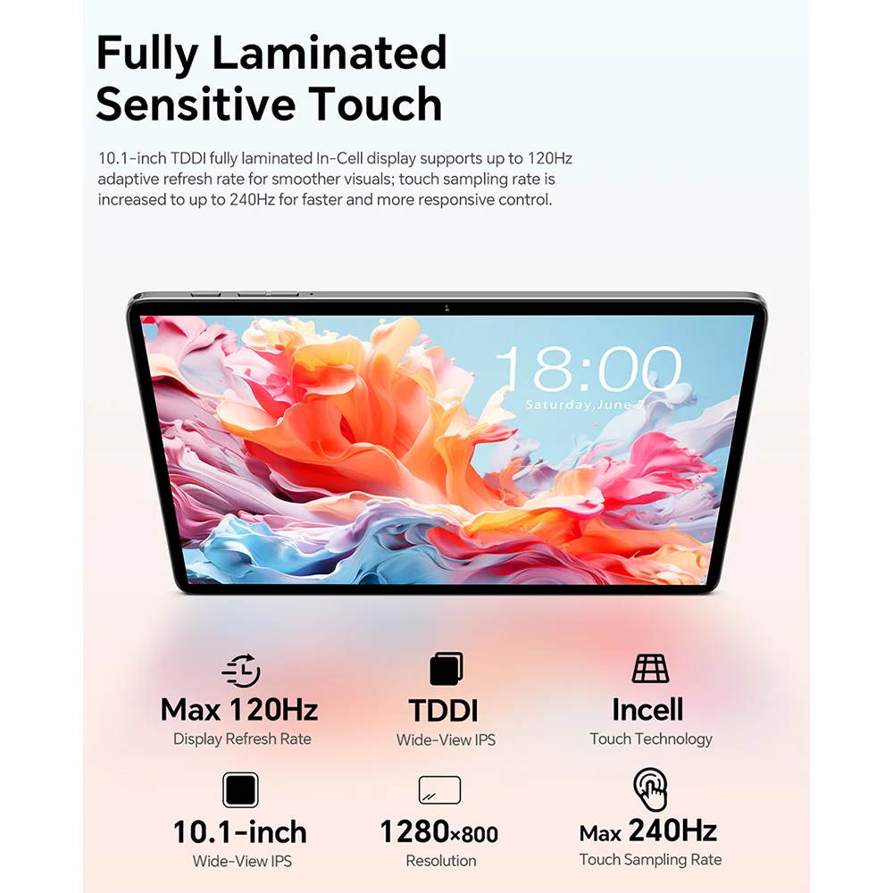Teclast P30T Set 10.1" 120Hz Android 16 Tablet T7200 8-core Max. 12GB RAM 128GB ROM Keyboard/Case/Mouse/Stylus/Headphone/Stand 3