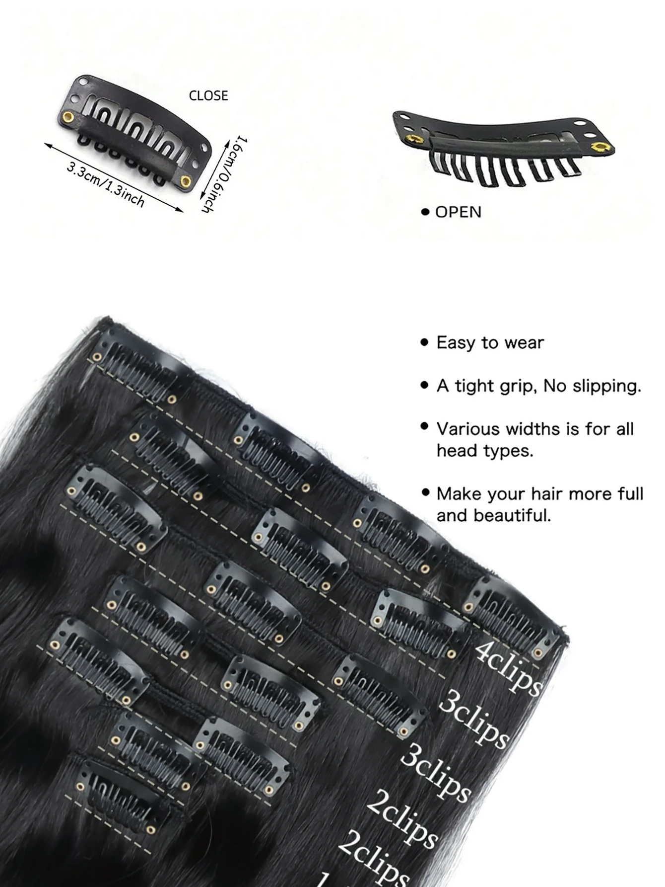 Synthetic Curly Wavy Hair Extensions for Women