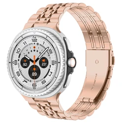 Premium Stainless Steel Metal Strap - Universal Smartwatch Band Bracelet for Galaxy watch 8 44mm (Rose gold)