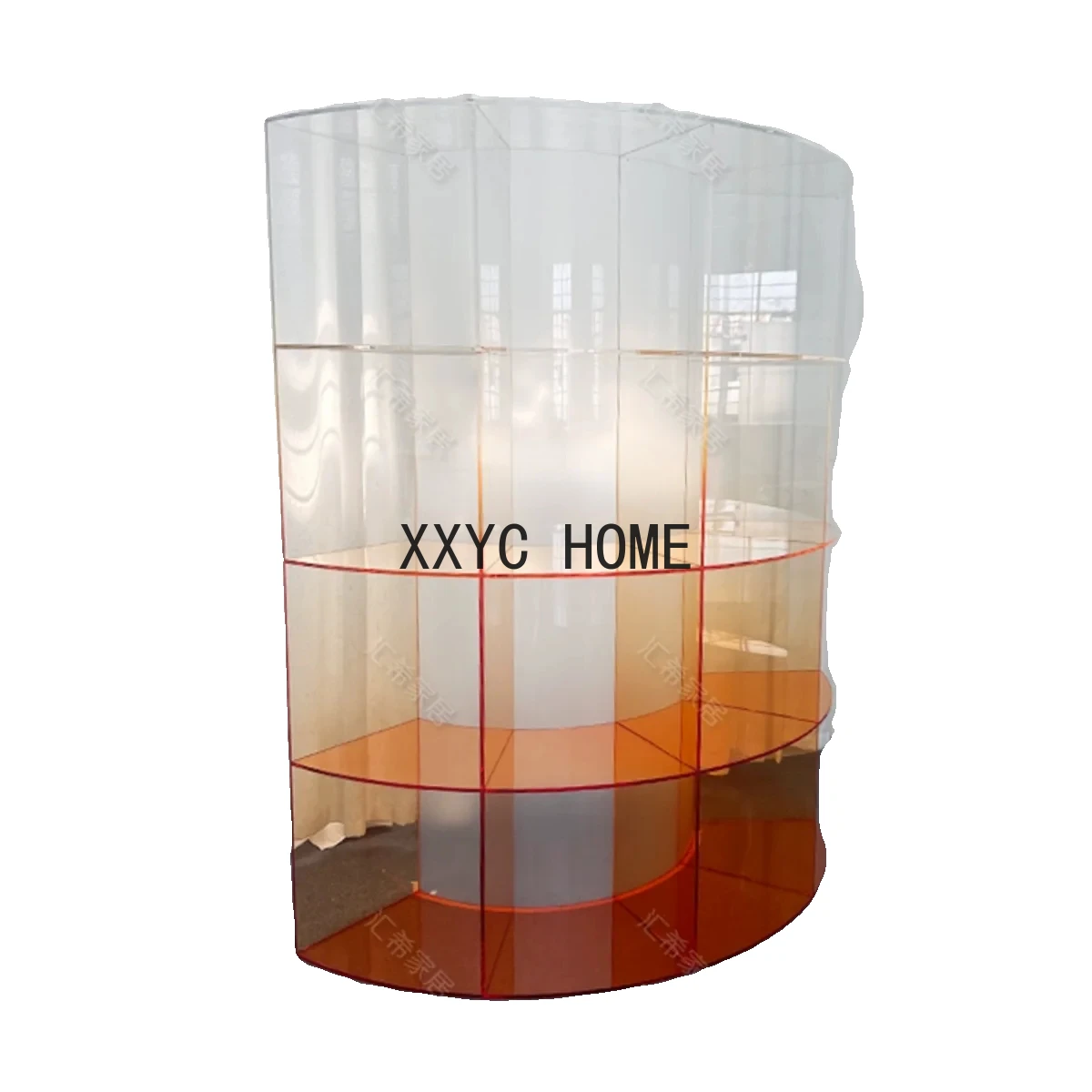 

High-End Gradient Color Circular Arc Acrylic Showcase Shop Display Cabinet
