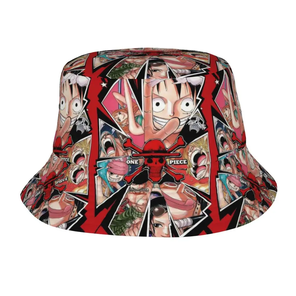 One Piece Fischerhüte für Männer und Frauen, Strandhüte Ace Luffy Sabo, Sonnenhüte, lässiger UV-Schutz für Wandern, Angeln, Bob-Hüte – Detail 18