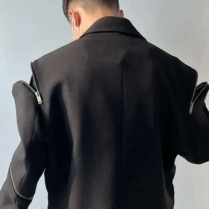 ジャケット・アウター LAY OVERSIZED OVERLAP COAT Window pen Mens Suit Jacket | Jacket Darkwear | Zipper Blazer | Blazers