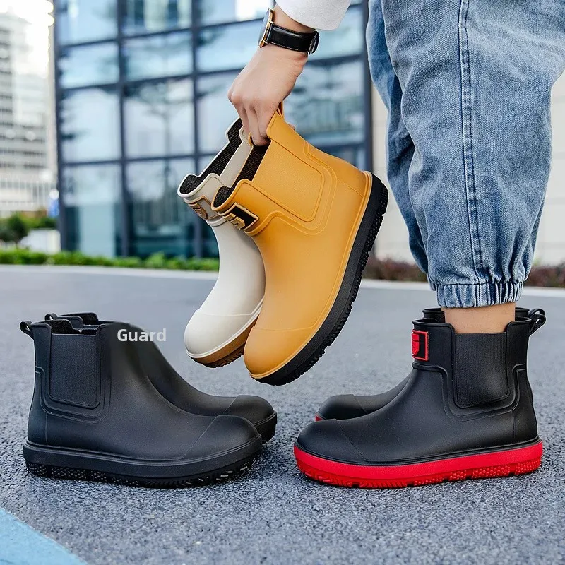 Bottes pluie couples antidérapantes semelle épaisse cuisine travail hommes femmes adultes pêche EVA