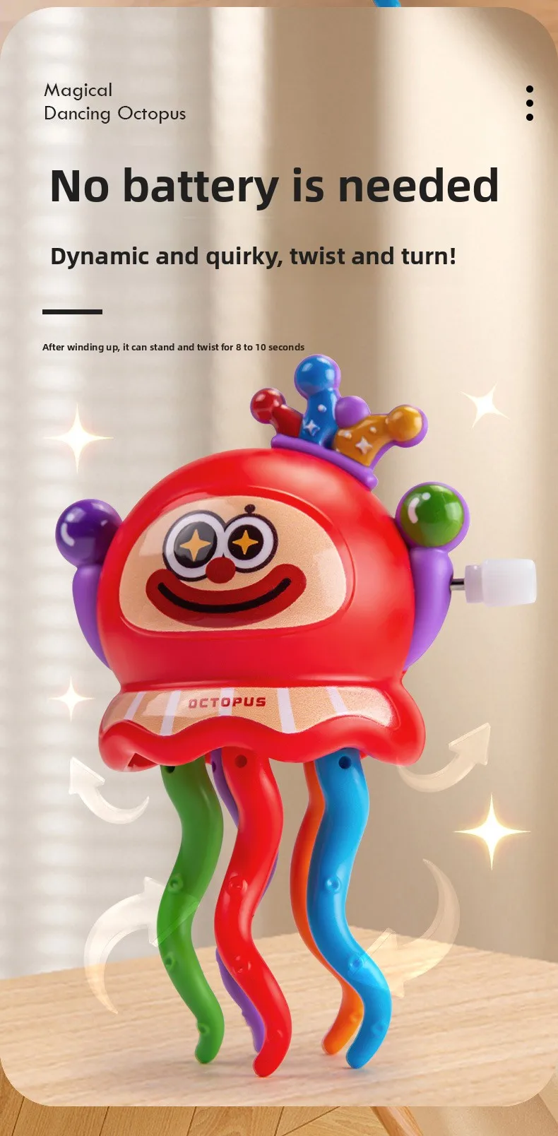 Juguete de pulpo de baile mágico, medusas retorcidas, payaso, pulpo, juguetes de baile para gatear para niños, juguetes de descompresión, regalos de entretenimiento