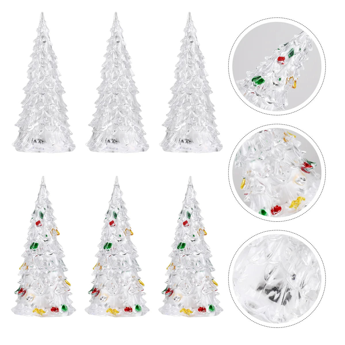 

Acrylic Christmas Tree LED Glowing Xmas Home Decor Desktop Decorations for Table