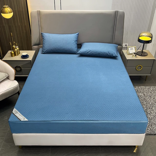 Funda de colchón impermeable con sábana de cama con cremallera
