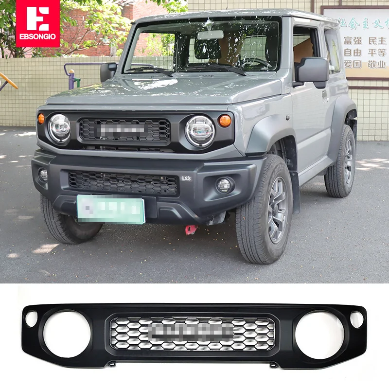 

For Suzuki Jimny JB64 JB74 2019-2022 Center Grill Mesh Racing Grills Car Black Honeycomb Mesh Front Grille Cover Car Accessories