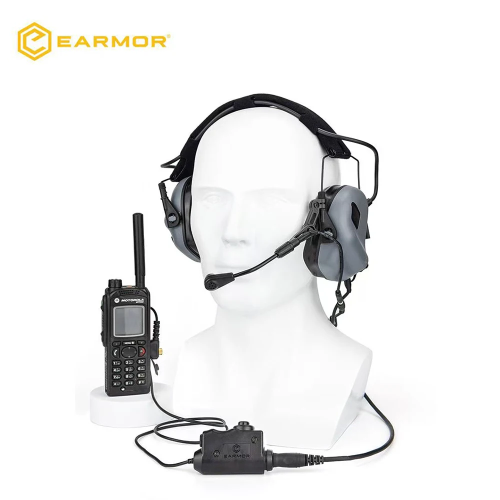 EARMOR Military Strategy PTT Suit Kenwood Baofeng PTT Interface Ejection Button Start Tactical Call Headphone Accessories