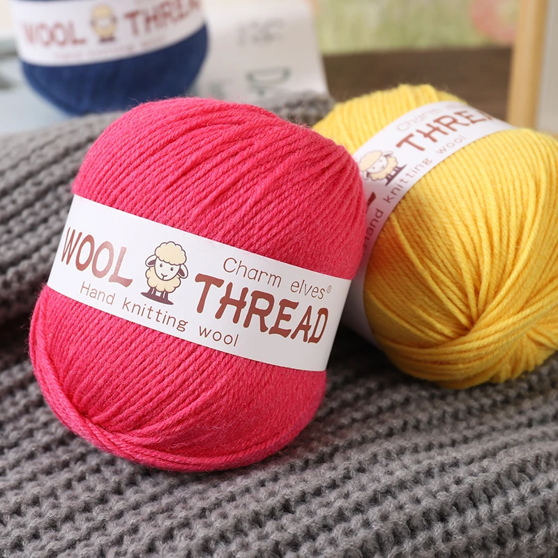 500g medium coarse wool yarn fine handmade DIY production knitted fashionable warm sweater scarf hat yarn ball 3