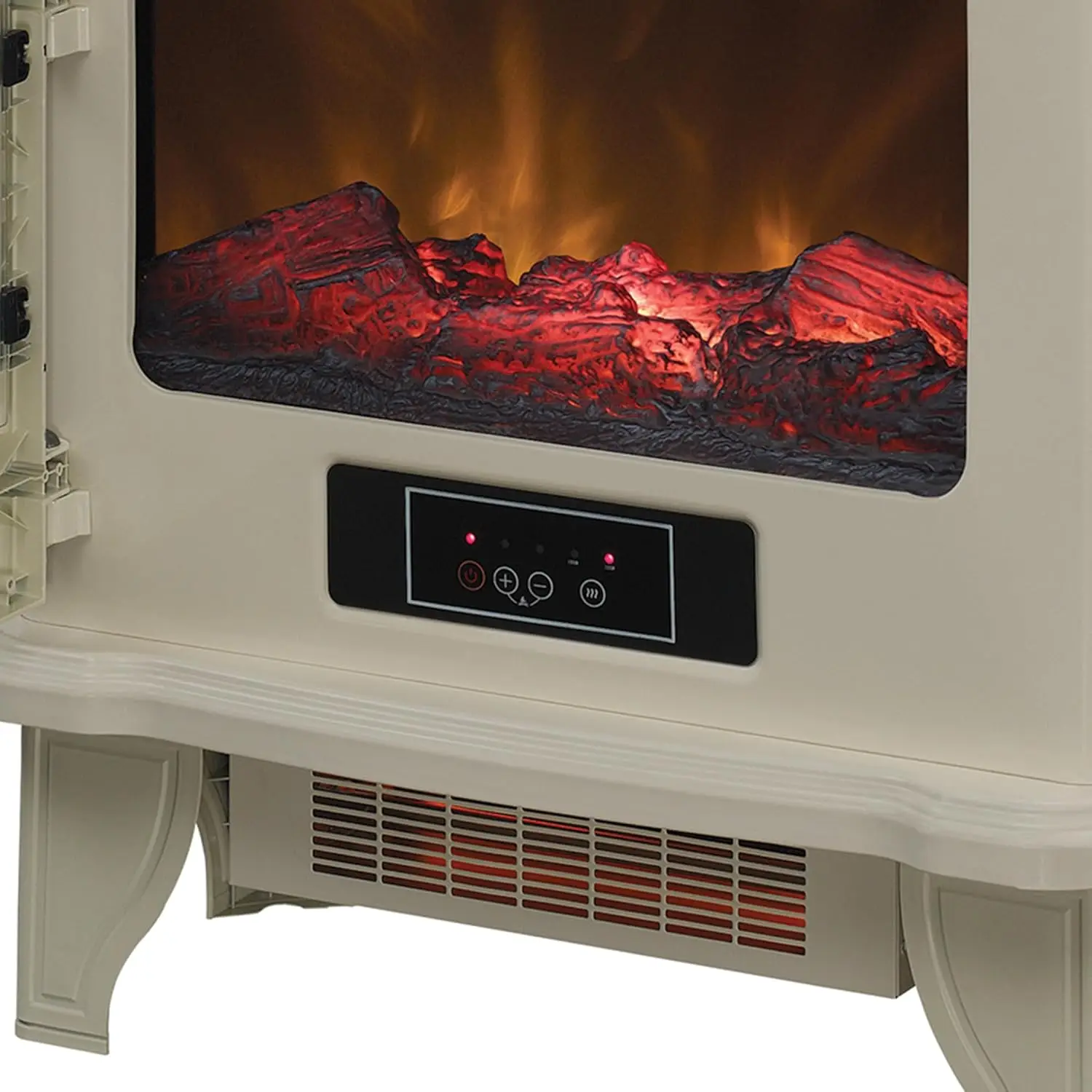 Infrared Quartz Electric Fireplace Stove Heater Cream 10.75"D X 21"W X 23"H Adjust Heat Settings with The High/low Heater Switch 6