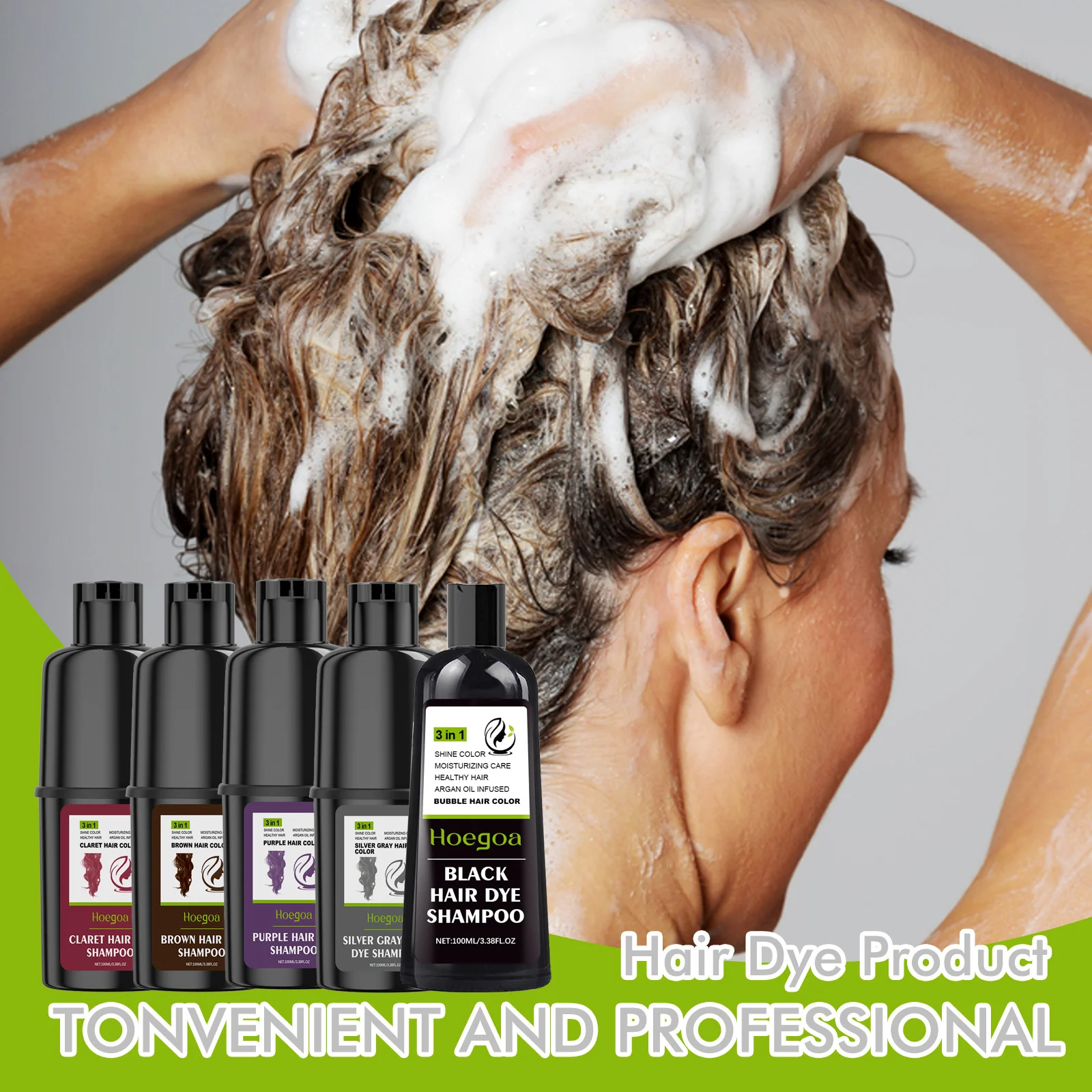 Hair Dyeing Shampoo 3-In-1 Deep Nourishing Hair Roots Repair Damage Hair Long Lasting Color Natural Organic Shampoo Hair Care 4
