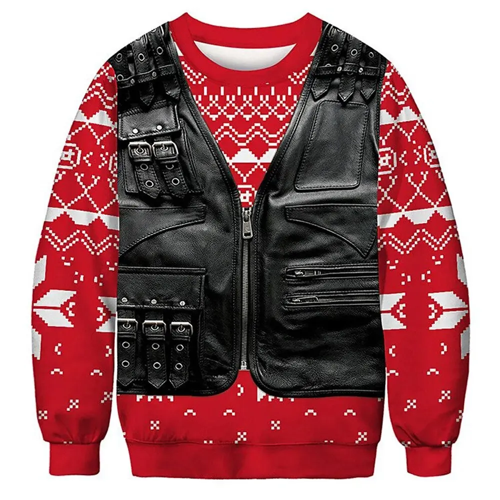 thumbnail image 1 of Sudadera navideña de fin de año 2024, nueva, para mujer, hombre, pareja, modelo callejero, informal, divertida, peculiar, impresión 3D, envío gratis, 1 of 5