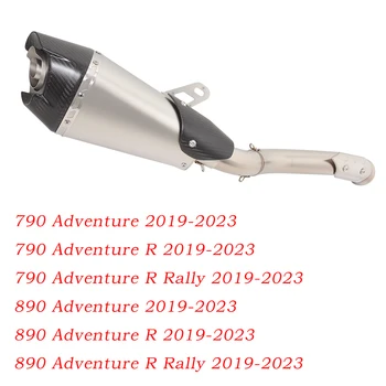 Motorcycle Exhaust Muffler Mid Link Pipe Stainless Steel Carbon Head Slip On Escape Tube Modified For 790 Adv R Rally 2019-2023