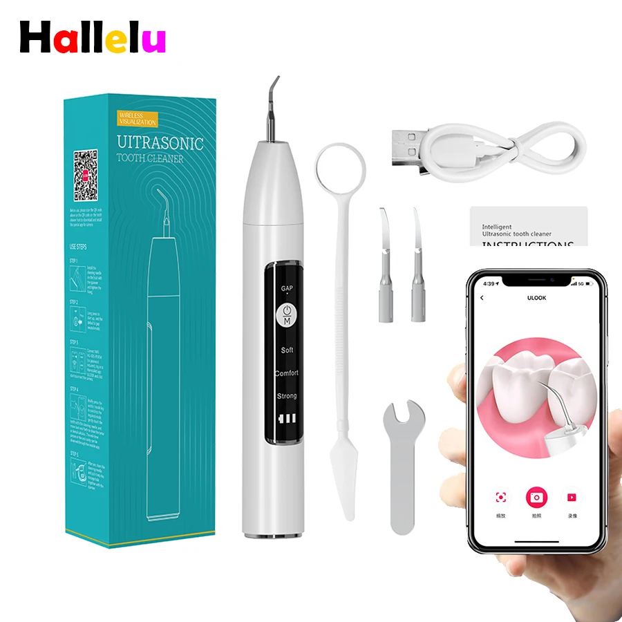 Ultrasonic Dental Scaler with Camera for Teeth Tartar Stain Calculus