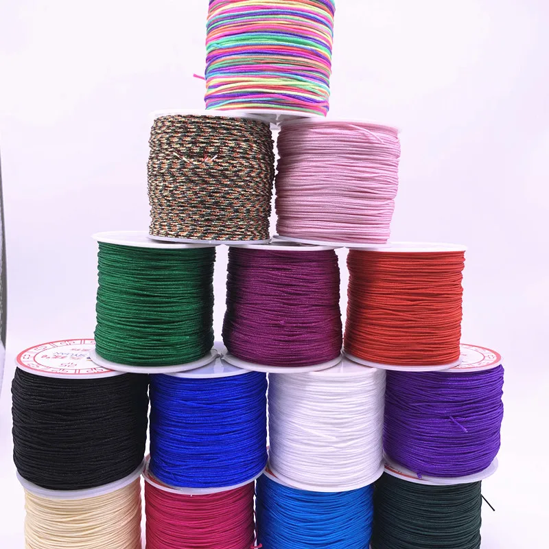 NEW 10Meters/lot 1.0mm Nylon Cord Thread Chinese Knot Macrame Cord Bracelet Braided String DIY Tassels Beading String Thread