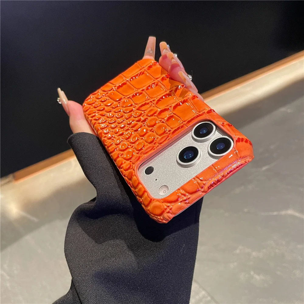 รูปสินค้า เคส iPhone 17 Pro PU ลายจระเข้ หรูหรา ครึ่งหุ้ม