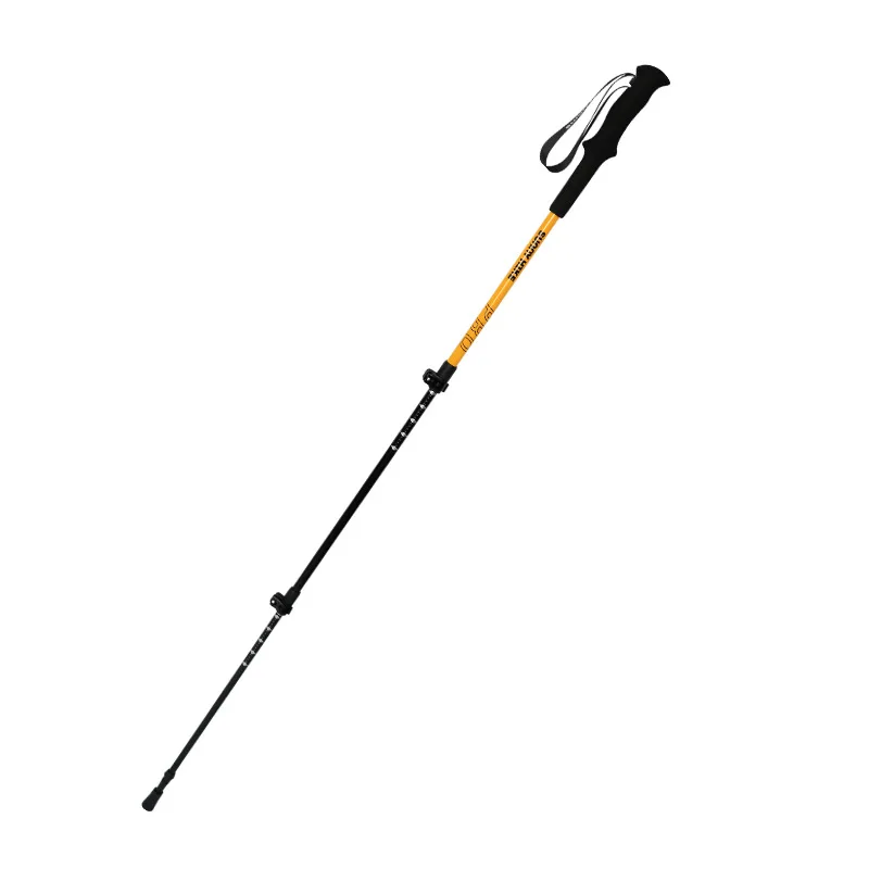 Outdoor Aluminum Alloy Portable Retractable Folding Hiking Cane Ultra Light Hiking Cane Anti-skid