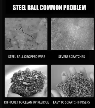 3 size 316 Cast Iron Cleaner Kitchen Clean Pot Pans Stainless Steel Washing Supplies Microwave Cleaning Tools Household Goods 6