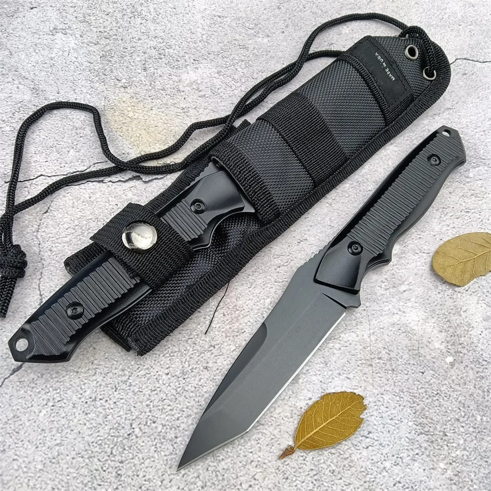 

Outdoor BM 140BK Jungle Pocket Knife Tanto 440C Fixed Blade Aluminium Alloy Handle Nylon Sheath Survival Gear Straight Knives