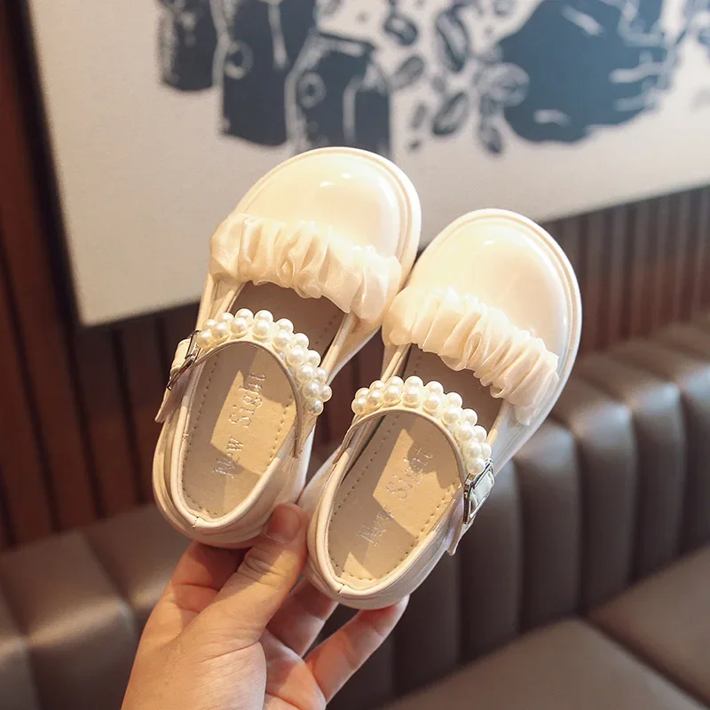 Cartoon Princess Shoe Fashion Simple Leather Shoe Comfort Versatile Girl Shoes Butterfly Bow Casual Child