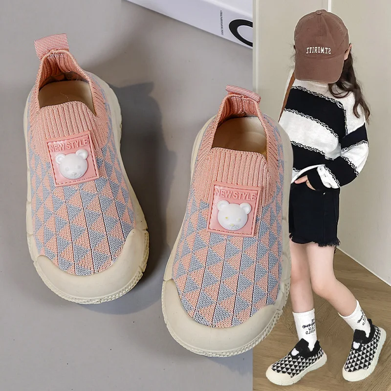 Kid Casual Shoes Sports Shoe for Boy Girl Spring Mesh Breathable Soft Soled Kindergarten Indoor