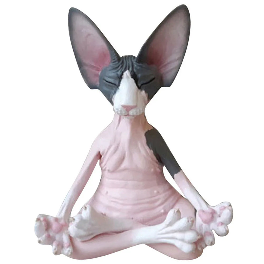 

Cat Meditate Statue Collectible Figurines Miniature Decor Sphynx Desktop Decoration Animal Model Figure 3D Home Decor Sphinx