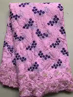 Purple African Swiss Voile Cotton Lace Fabric 2026 High Quality 5 Yard Embroidered Nigerian Lace Fabric Elegant Dress for Sewing 6