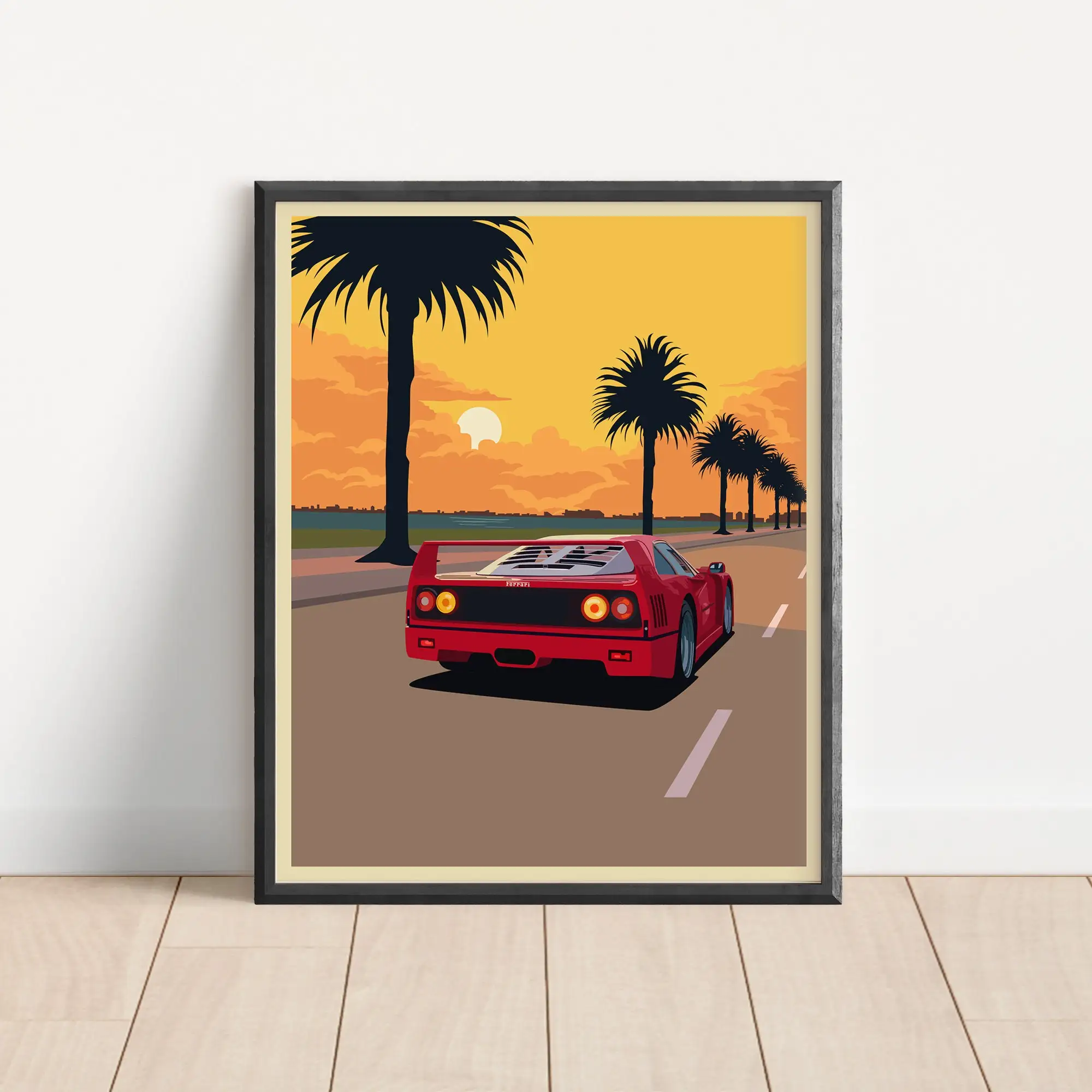 JACBON Affiche murale classique de voiture Vintage, Ferrari Racing F1, peinture sur toile, tableau de salon, maison, 70x140 cm, sans cadre