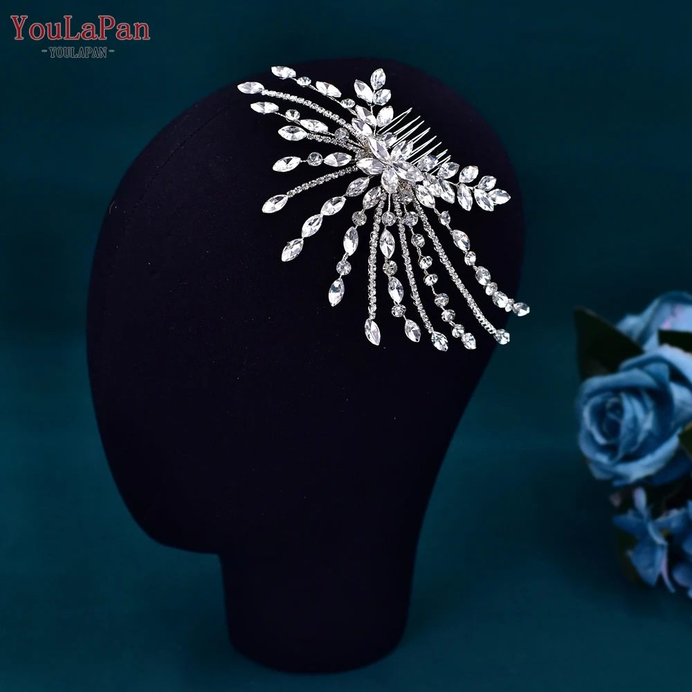 TOPQUEEN Bridal Comb Handmade Rhinestone Hair Clip for Woman Wedding Hair Accessories Bride Headdress Bridesmaid Gift HP557
