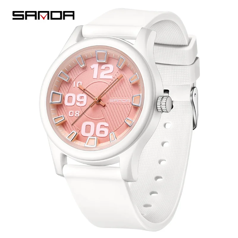 SANDA 3252 Top Popular Student Quartz Watch Fashionable and Simple Luminous Waterproof Silicone Tape Children's Quartz Watch 6