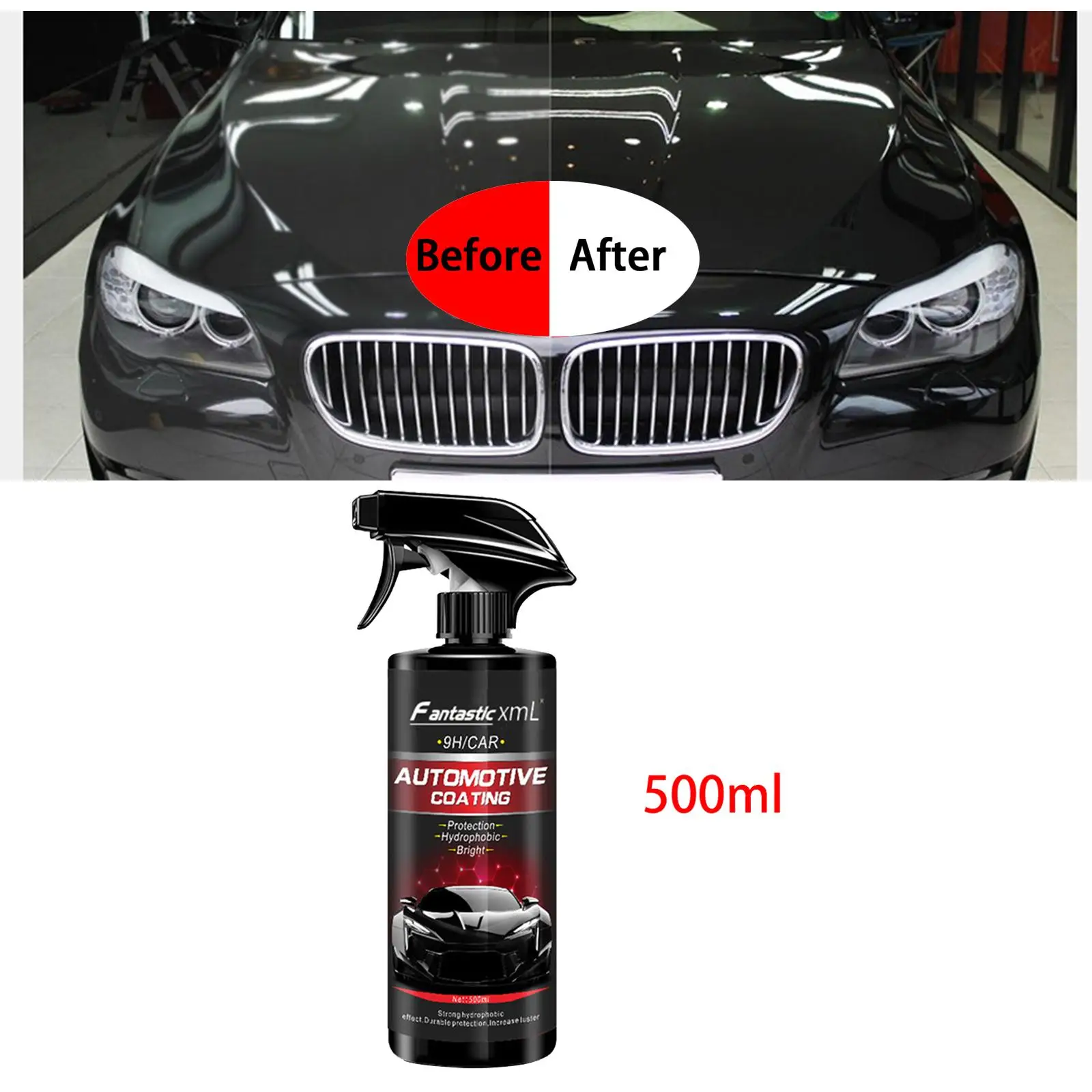 Car Ceramic Coating 500ml Car Nano Ceramic Coating Spray Sealing Waterless for Car Detail Paint Protection and Scratches 9H Nano Coating Agent