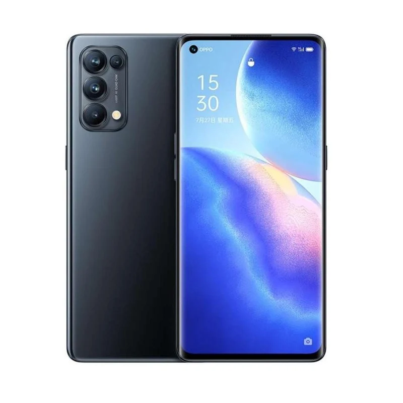 OPPO Reno 5 pro 5G LTE GSM desbloqueado 6,55 "64MP câmera quádrupla (Dual SIM) (Dimensidade 1000 +) (preto/azul/rosa global) telefone usado
