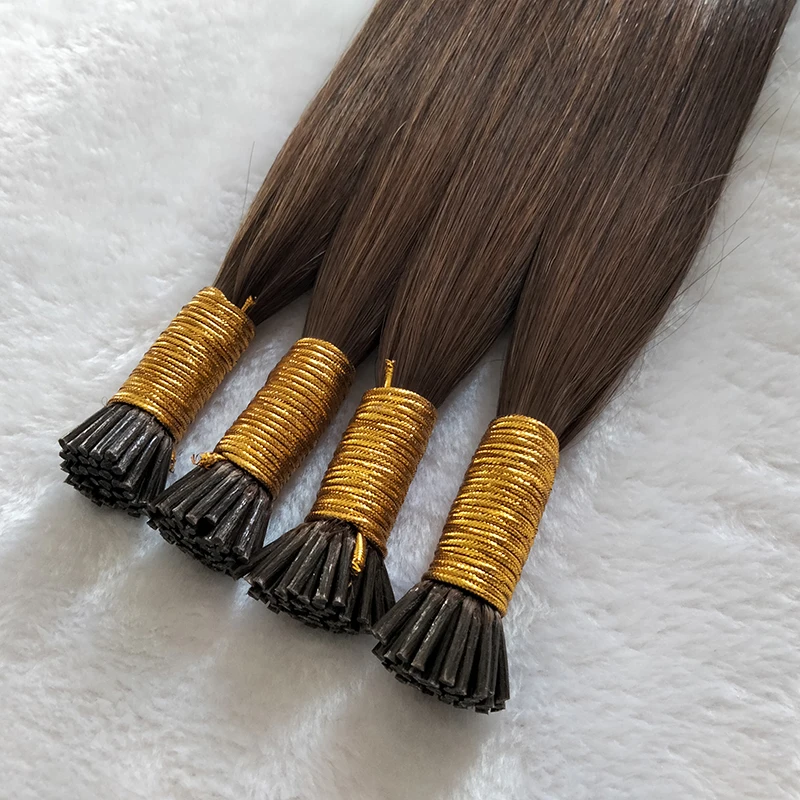 Straight Natural Fusion Hair Extensions Machine Made I Tip Remy Human Hair Extensions 50pcs/Set Keratin Capsules Blonde Colored