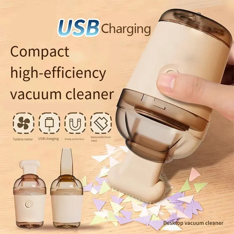 Desktop Vacuum Cleaner Powerful Rubber Slag Suction for Children and Students