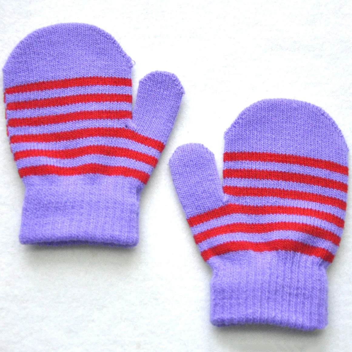 Winter Children Striped Knitted Warm Gloves For Baby Students New Patchwork Mittens Outdoor Knitting Cycling Skiing Gloves 1-4Y 6