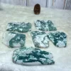 Healing Natural Crystals Moss Agate Slab Slice Gemstones mediation Mineral Energy Home Decorations Gift 4