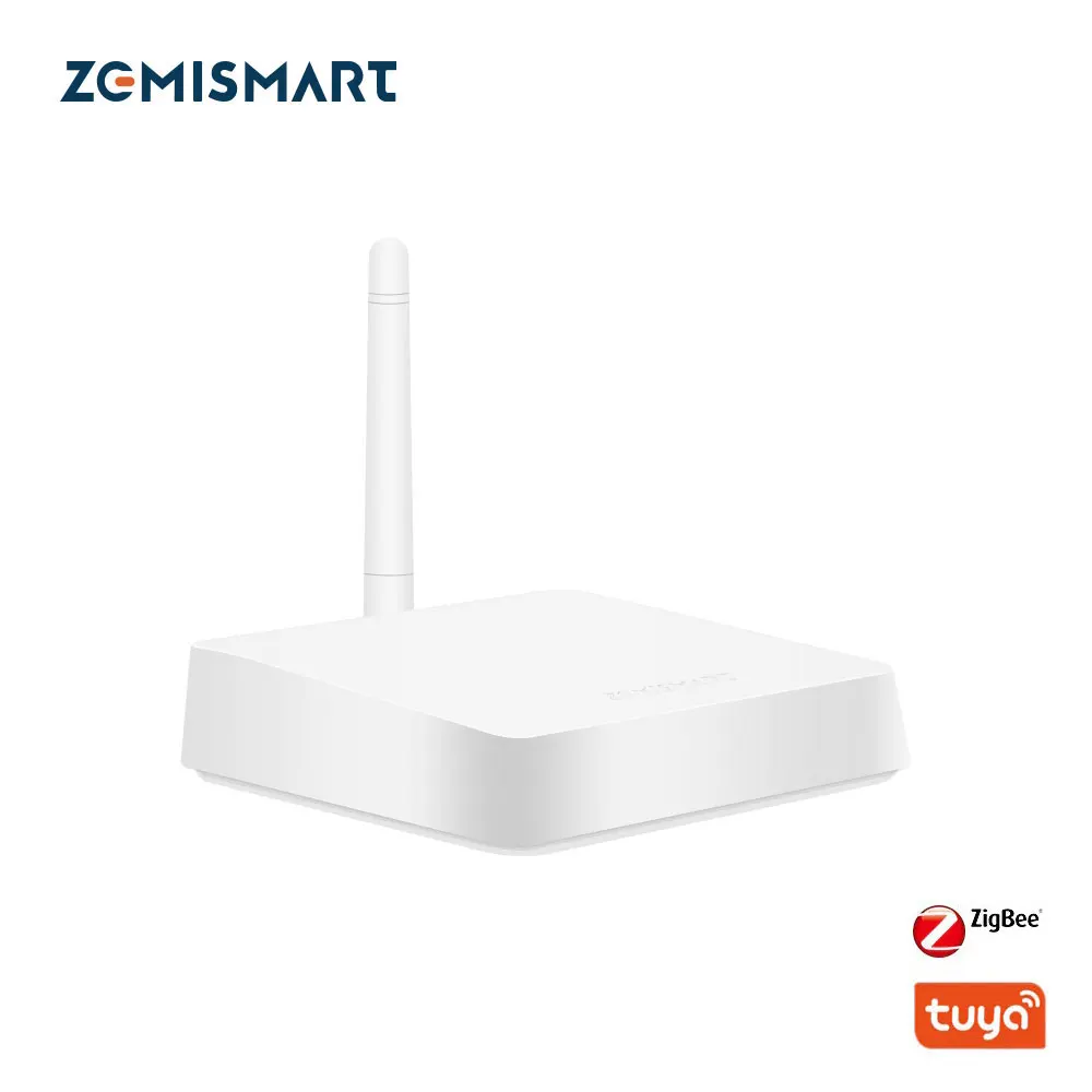 Zemismart-tuya Zigbee Gateway com Antena Smart Bridge Hub Soquete do Cabo de Rede Conexão com Fio Smart Life App Control