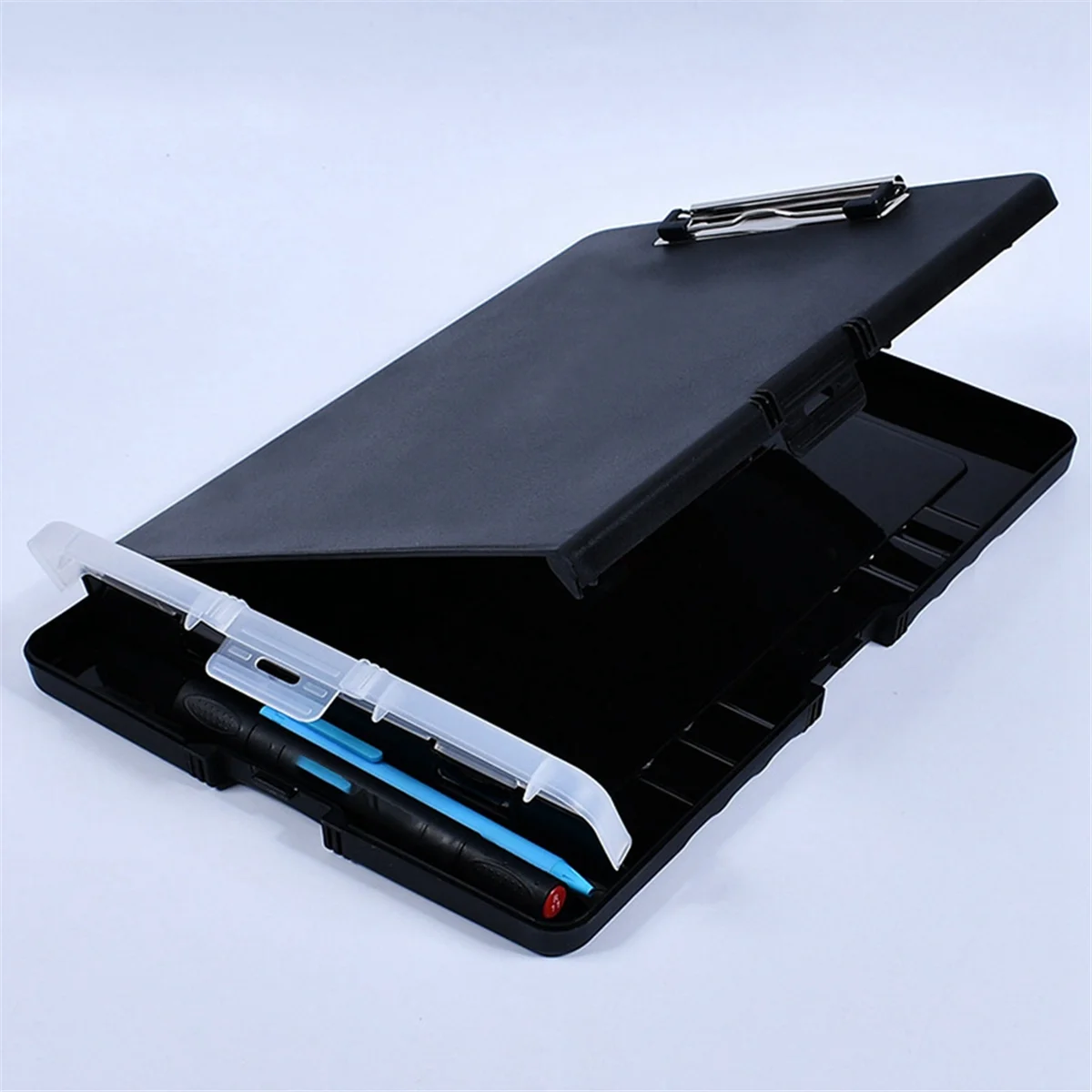Clip Board Organizer Clipboards with Storage Nursing Clipboard Foldable File Folder Plastic Clipboard Black