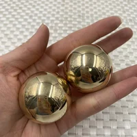 Relaxation Therapy A pair of yellow Pure copper Fitness tools Health Meditation Balls Hand finger Exercise Stress Relief Balls 1