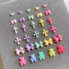 Exquisite and versatile mixed butterfly cross nail accessories, mini macaron mixed color, wearable nail accessories wholesale 6